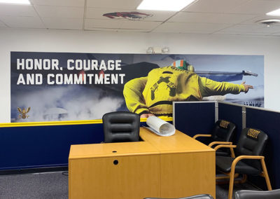 Image of an interior vinyl wall graphic for the US Navy.